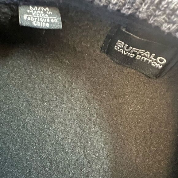 MENS BUFFALO Striped Blue & Grey Pullover Knit Sweat Shirt M - Picture 9 of 9